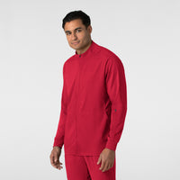 Boundless Men's Warm Up Scrub Jacket Red side view