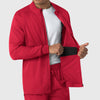 Boundless Men's Warm Up Scrub Jacket Red side detail 2