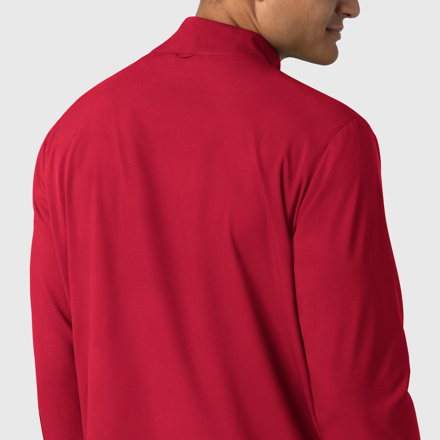Boundless Men's Warm Up Scrub Jacket Red hemline detail