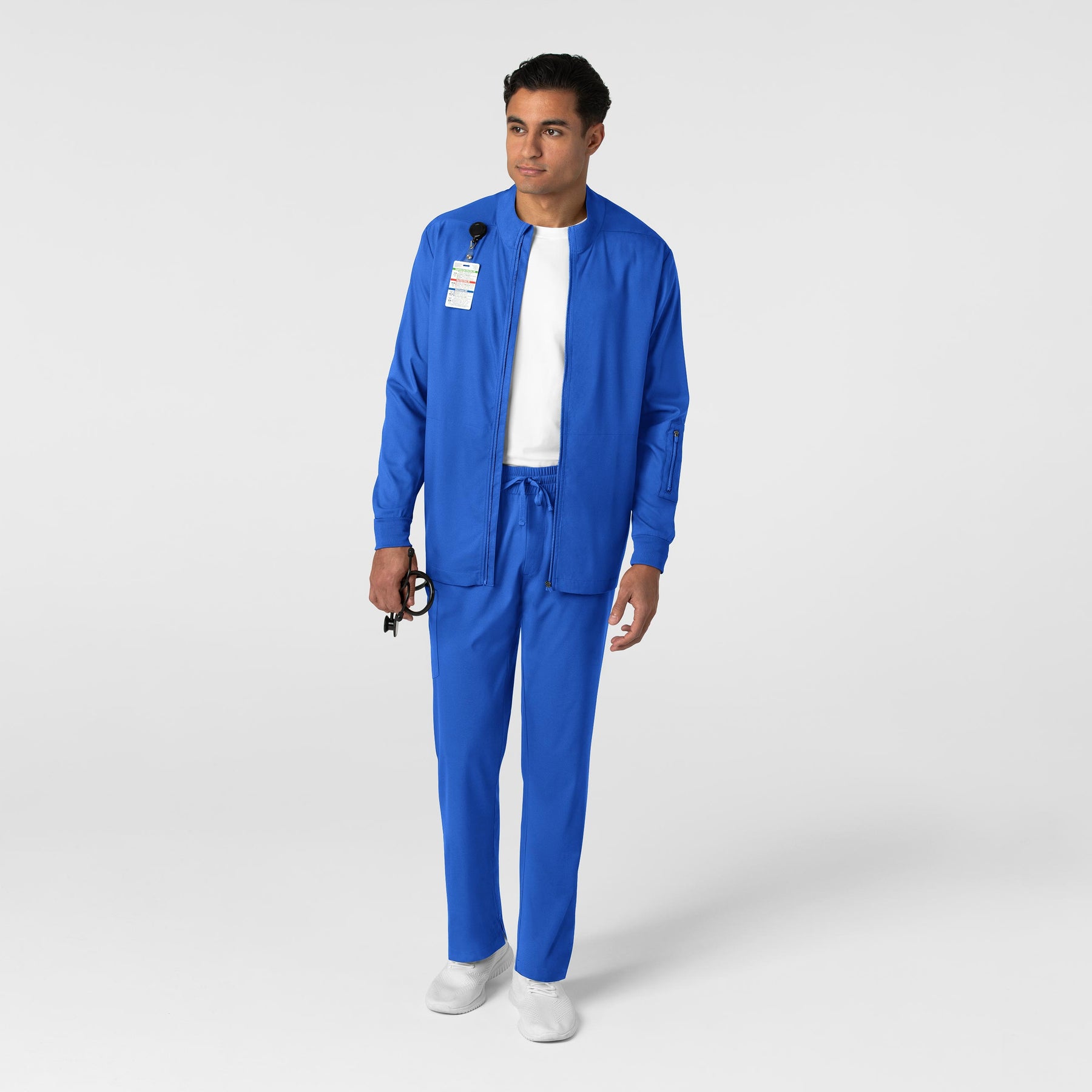 Boundless Men's Warm Up Jacket Royal full scrub set