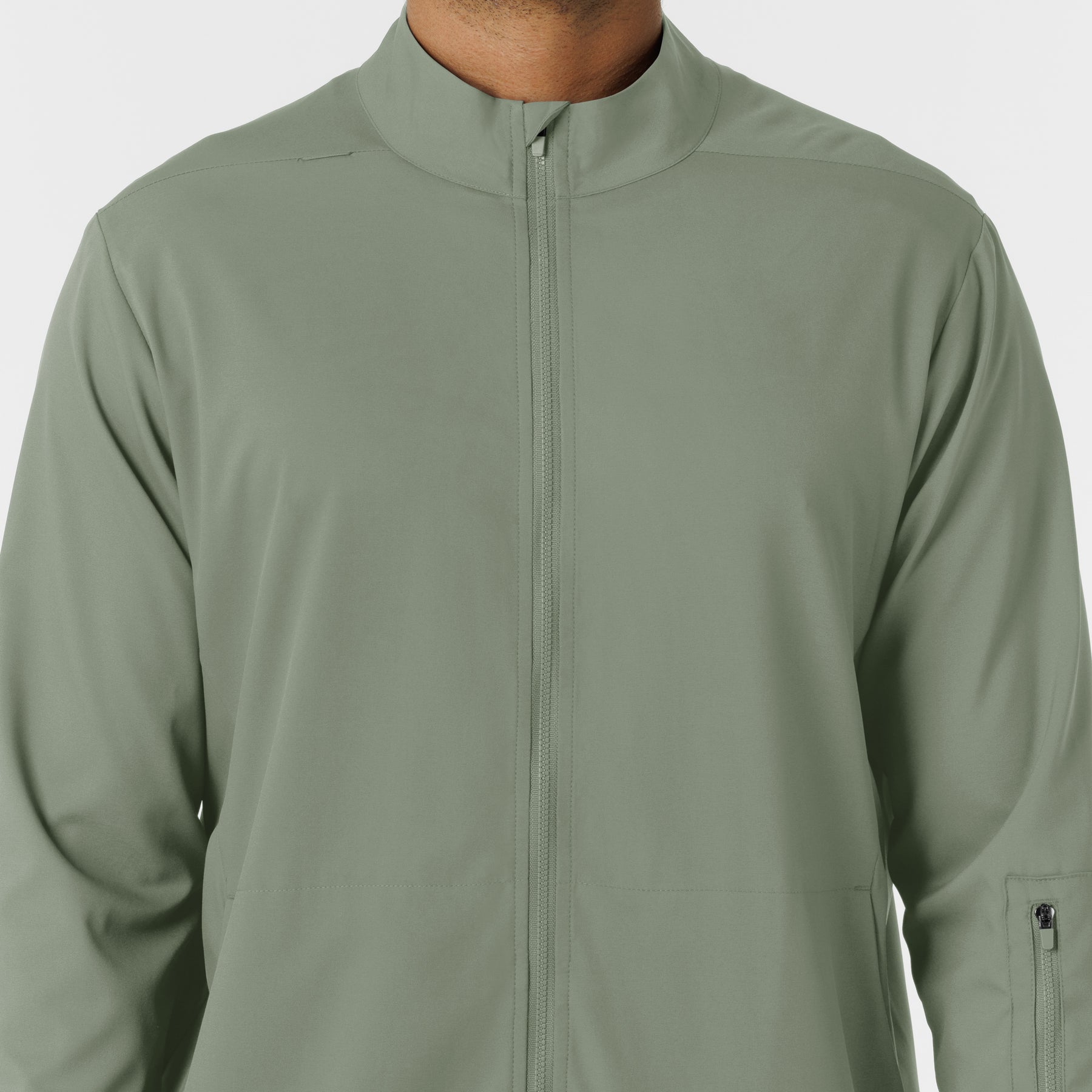 Boundless Men's Warm Up Jacket Sage front detail