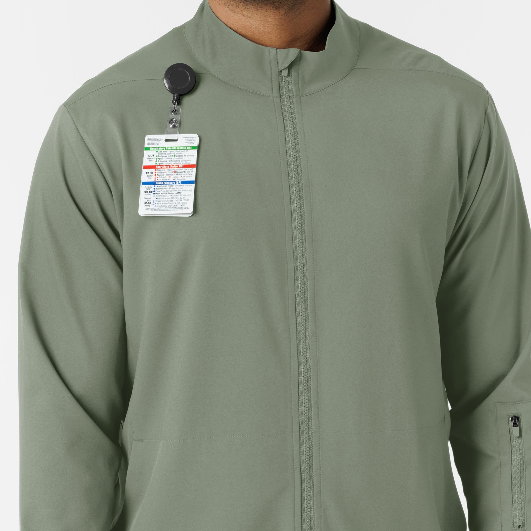 Boundless Men's Warm Up Jacket Sage side detail 1