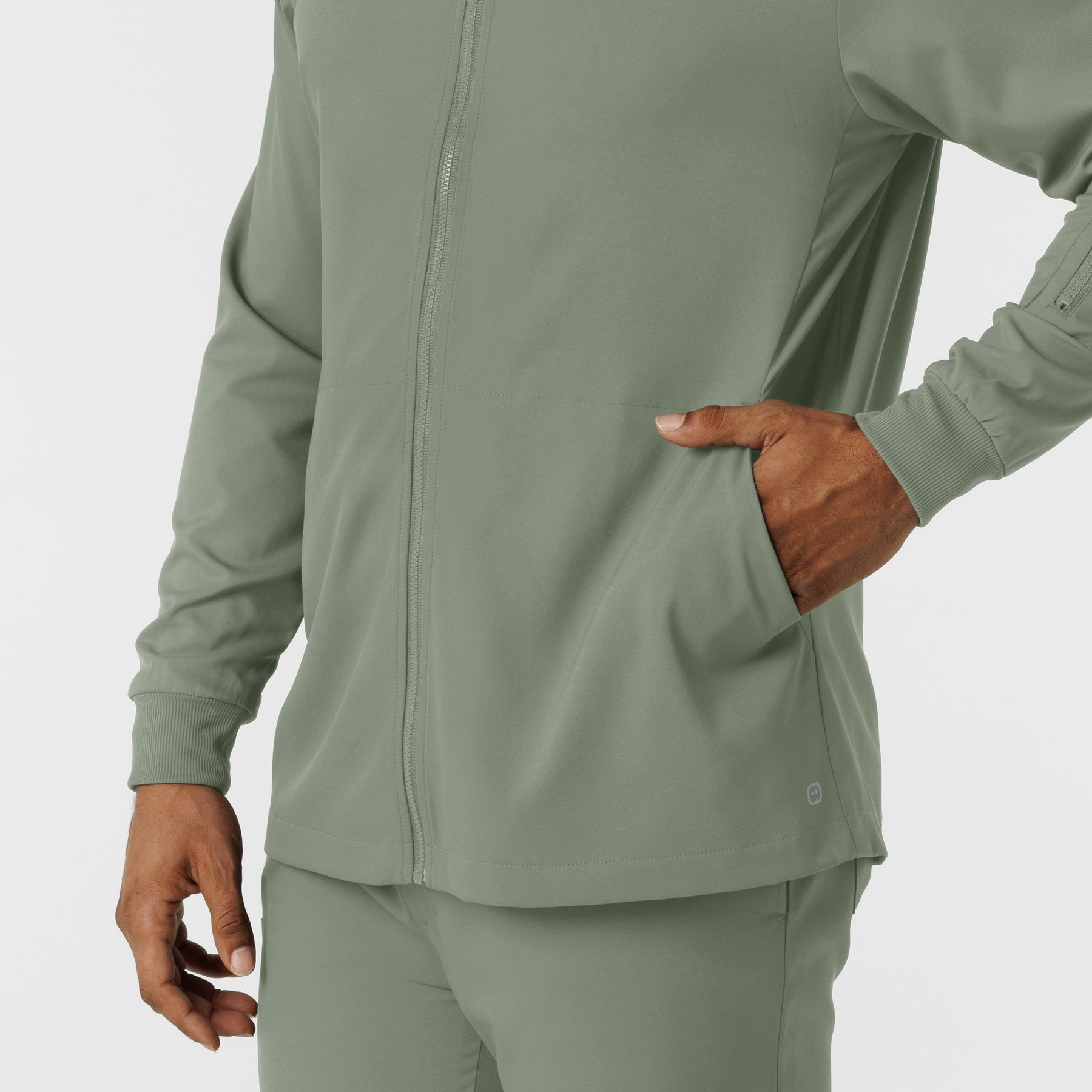 Boundless Men's Warm Up Jacket Sage back detail