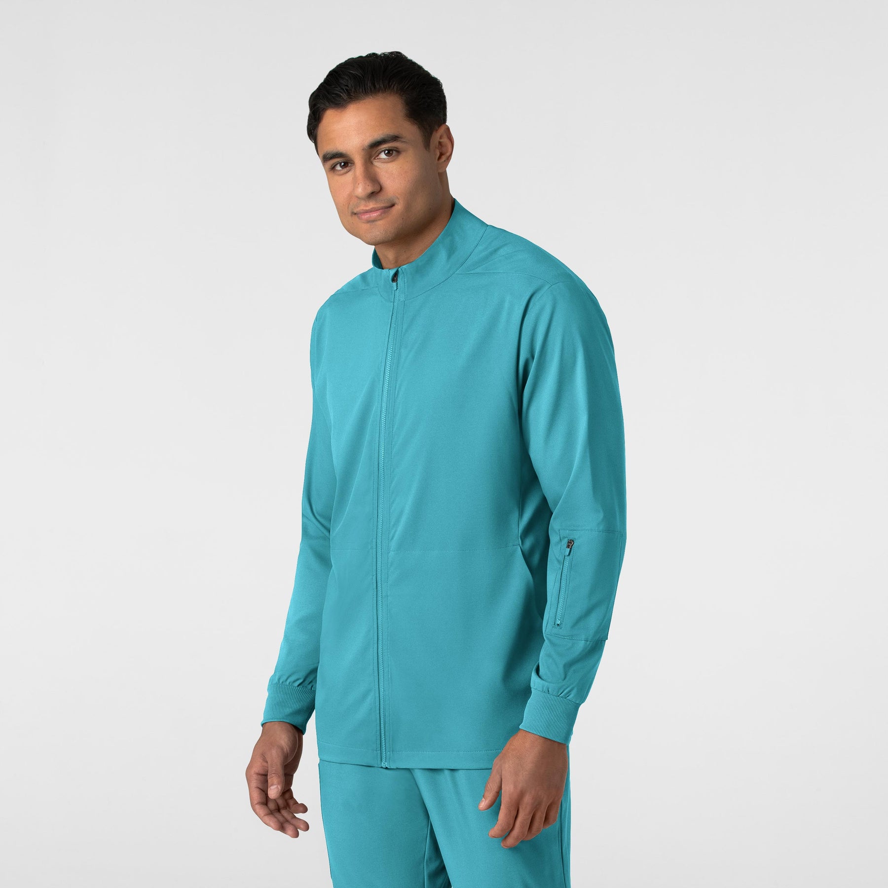 Boundless Men's Warm Up Jacket Teal side view
