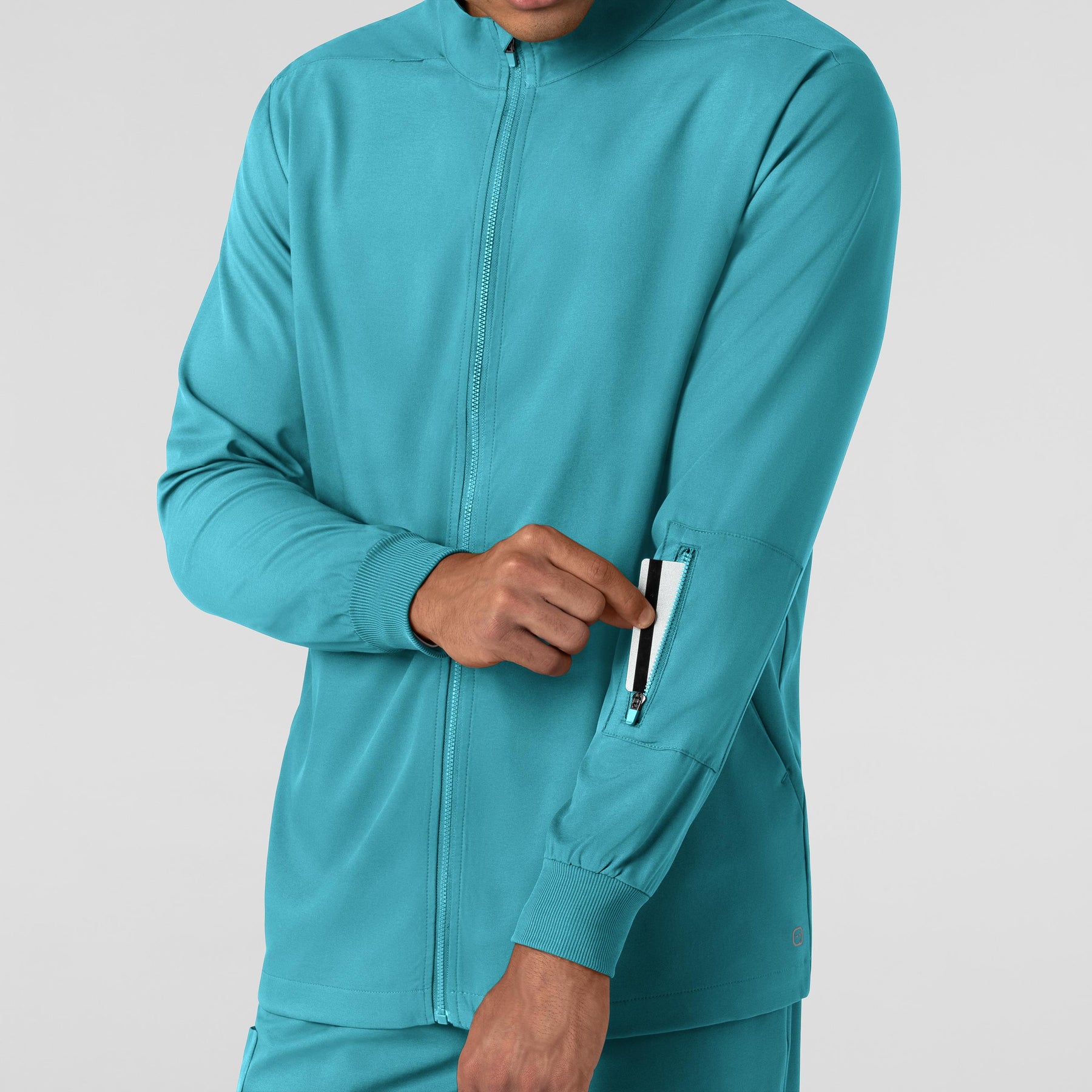 Boundless Men's Warm Up Jacket Teal side detail 1
