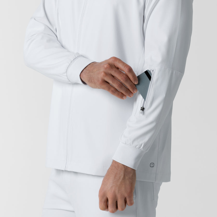 Boundless Men's Warm Up Jacket White side detail 2