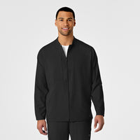 Wink W123 Men's Zip Front Warm Up Jacket Black