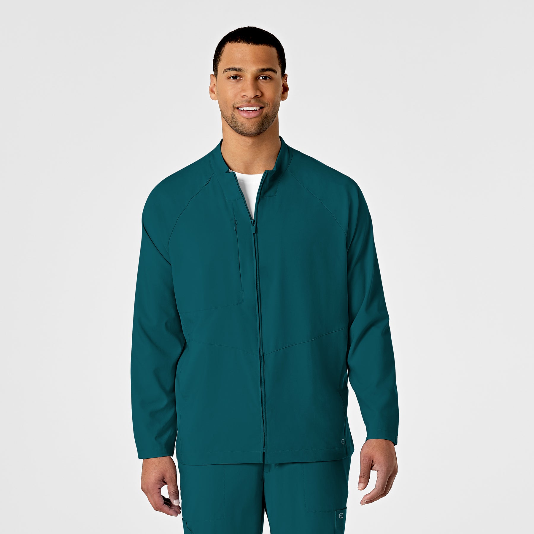 Wink W123 Men's Zip Front Warm Up Jacket Caribbean Blue