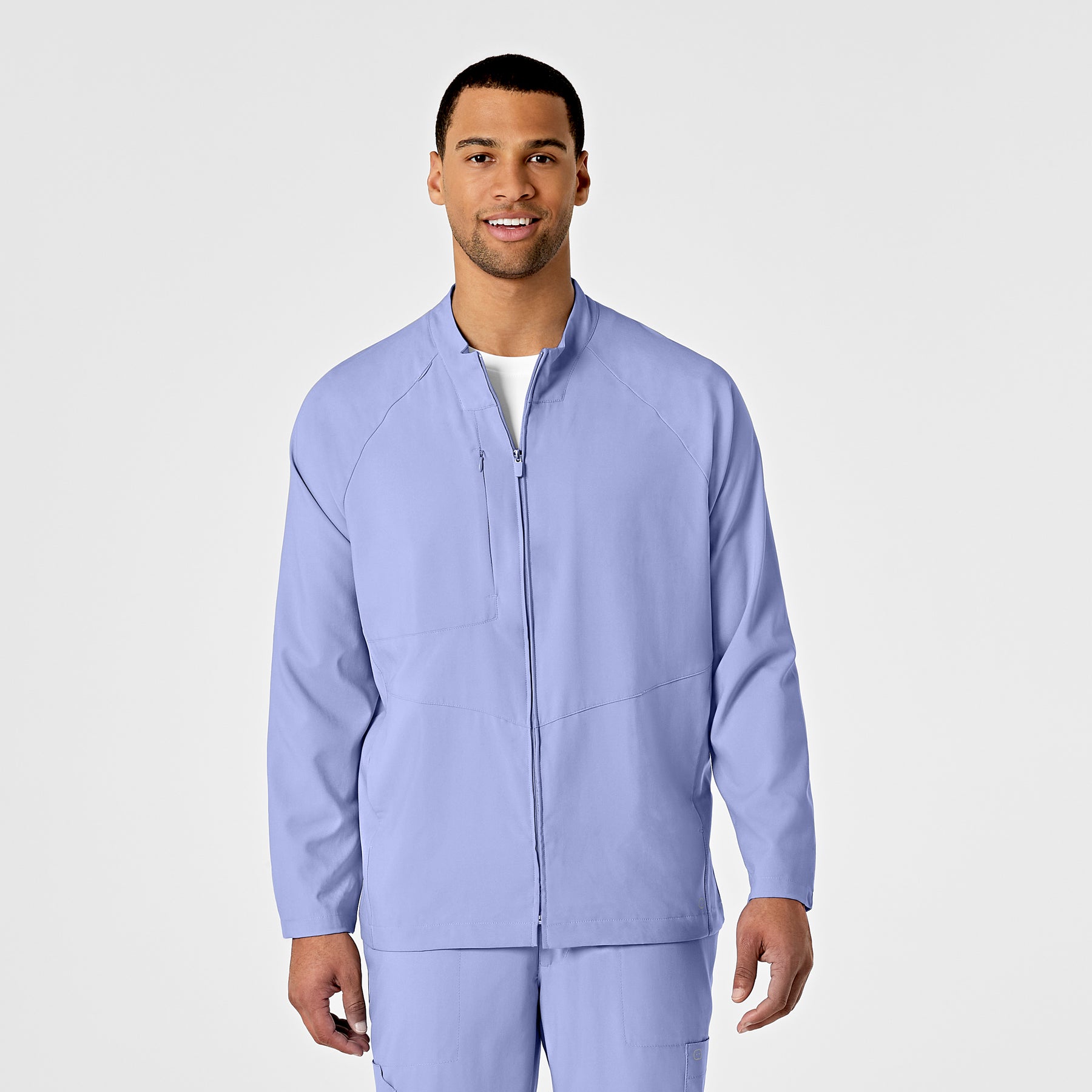 Wink W123 Men's Zip Front Warm Up Jacket Ceil Blue