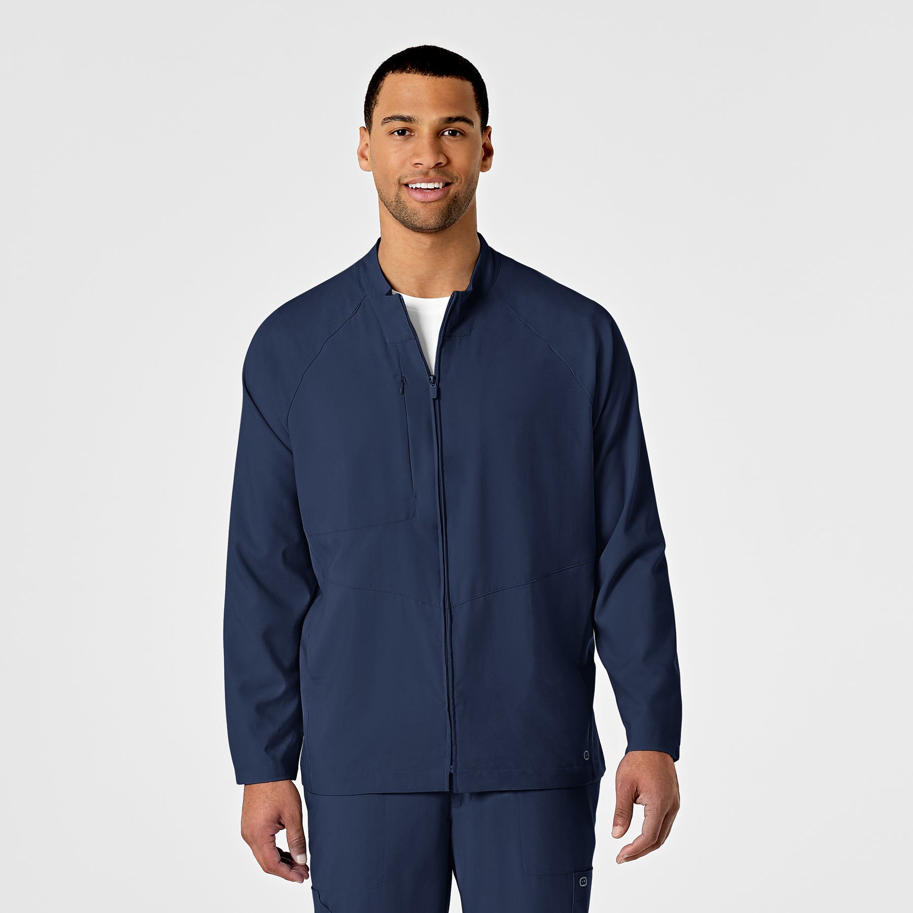 Wink W123 Men's Zip Front Warm Up Jacket Navy