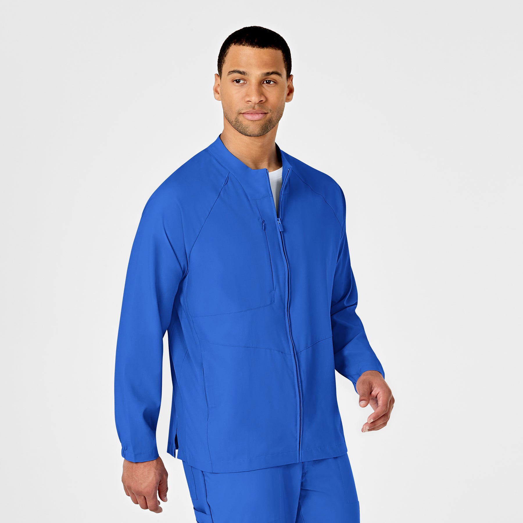 W123 Men's Zip Front Warm Up Jacket Royal side view