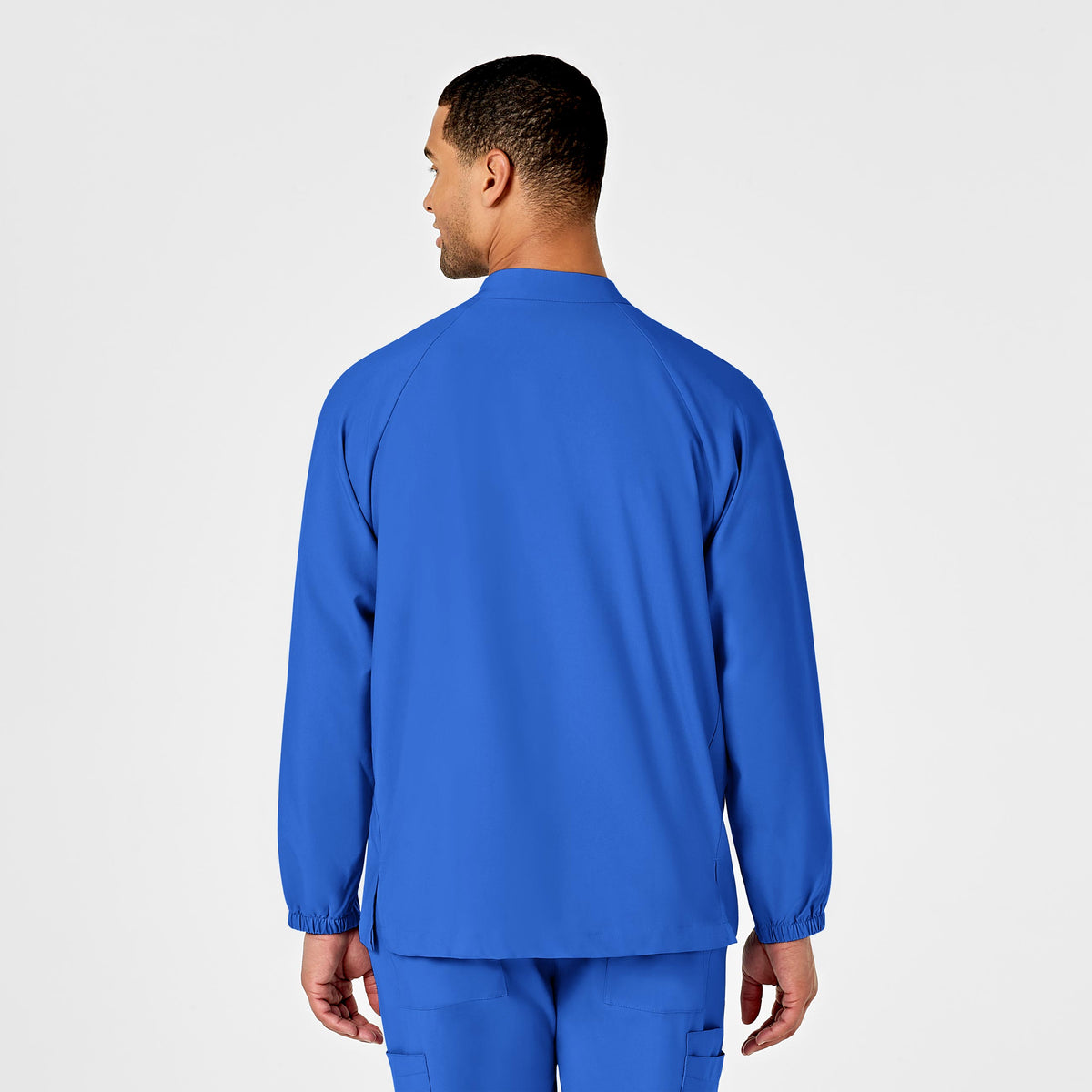 W123 Men's Zip Front Warm Up Jacket Royal back view