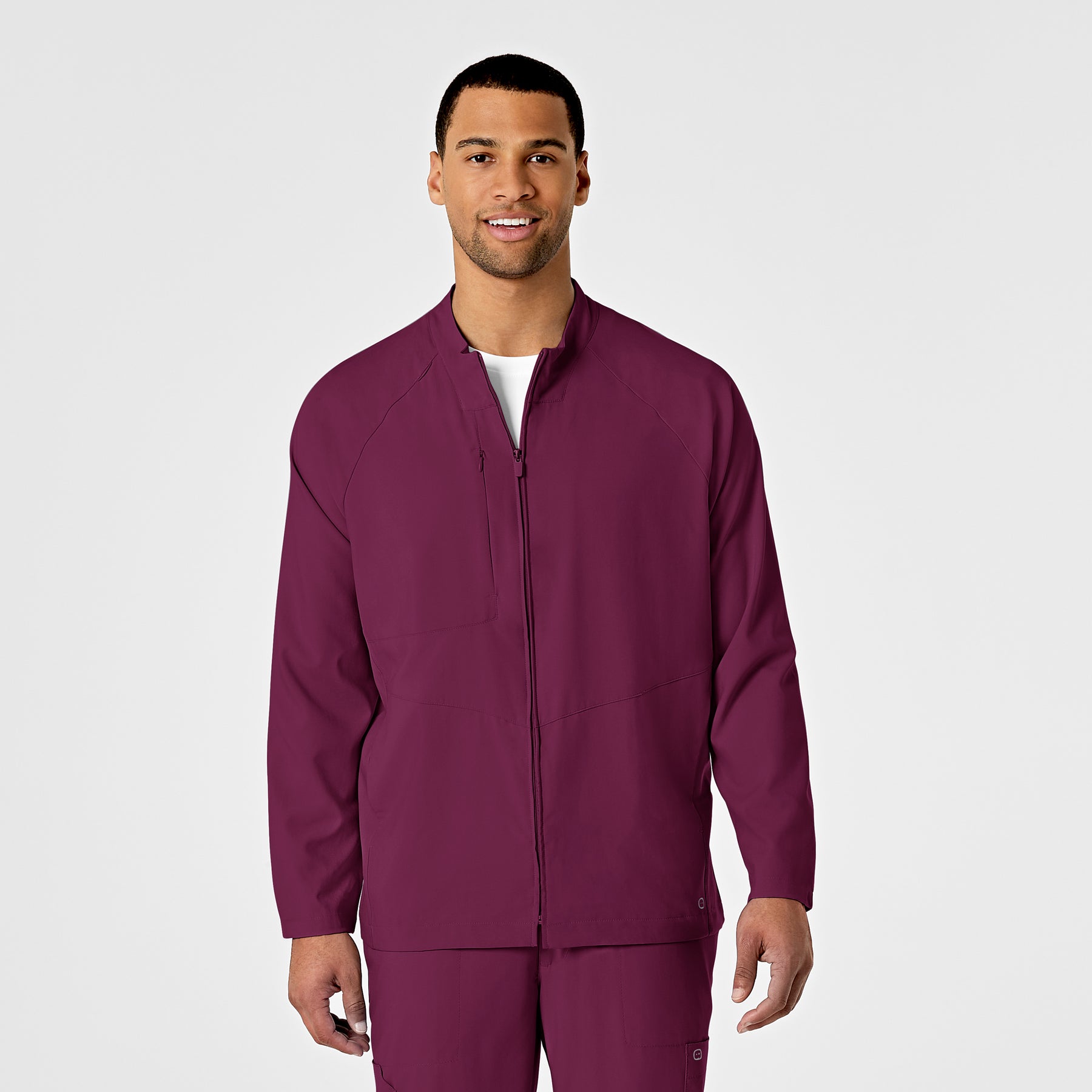 Wink W123 Men's Zip Front Warm Up Jacket Wine