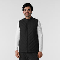 Knits and Layers Men's Quilted Scrub Vest Black