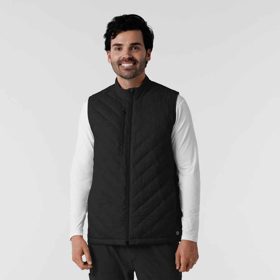 Knits and Layers Men's Quilted Scrub Vest Black