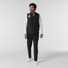 Knits and Layers Men's Quilted Scrub Vest Black full scrub set