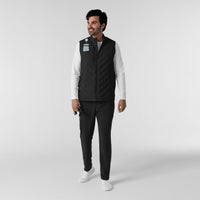 Knits and Layers Men's Quilted Scrub Vest Black full scrub set