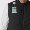 Knits and Layers Men's Quilted Scrub Vest Black side detail 2