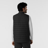 Knits and Layers Men's Quilted Scrub Vest Black back view