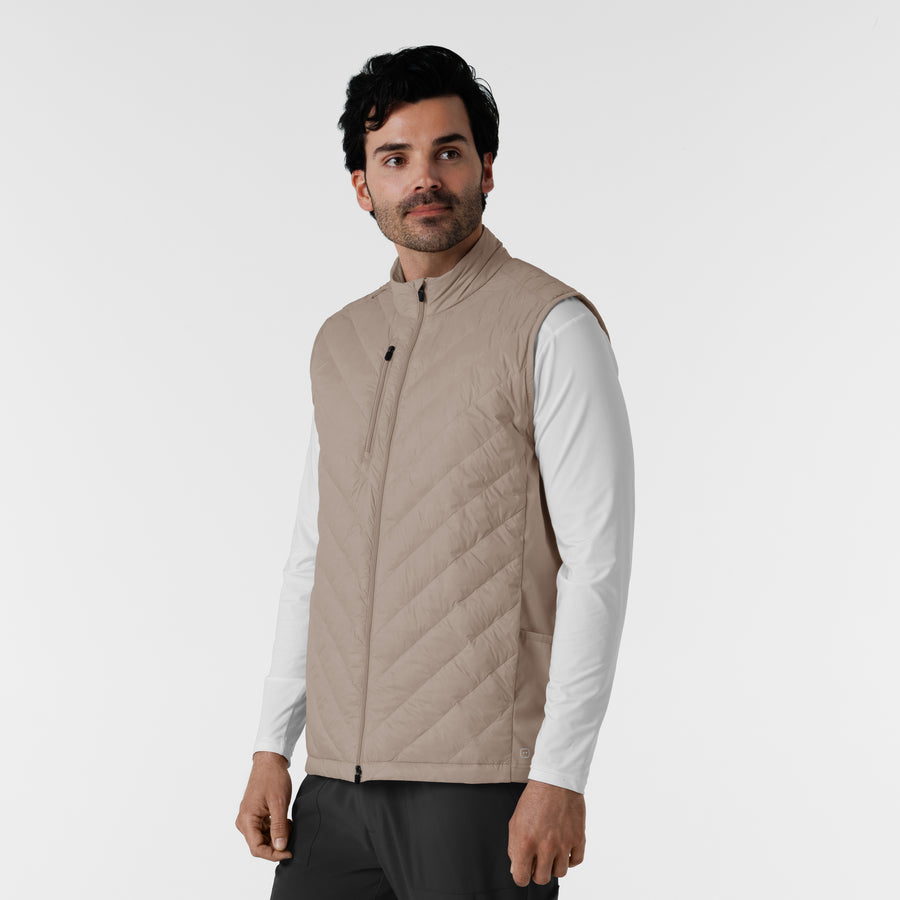 Layers Men's Quilted Scrub Vest Haze side view