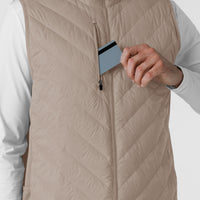 Layers Men's Quilted Scrub Vest Haze hemline detail