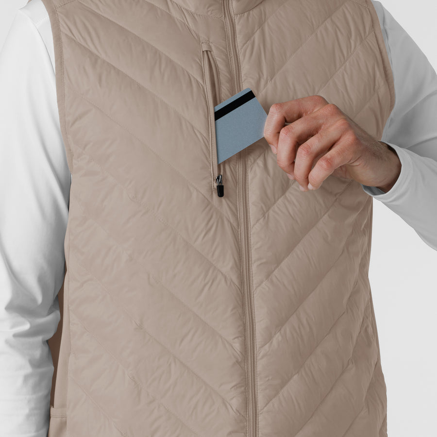 Layers Men's Quilted Scrub Vest Haze hemline detail