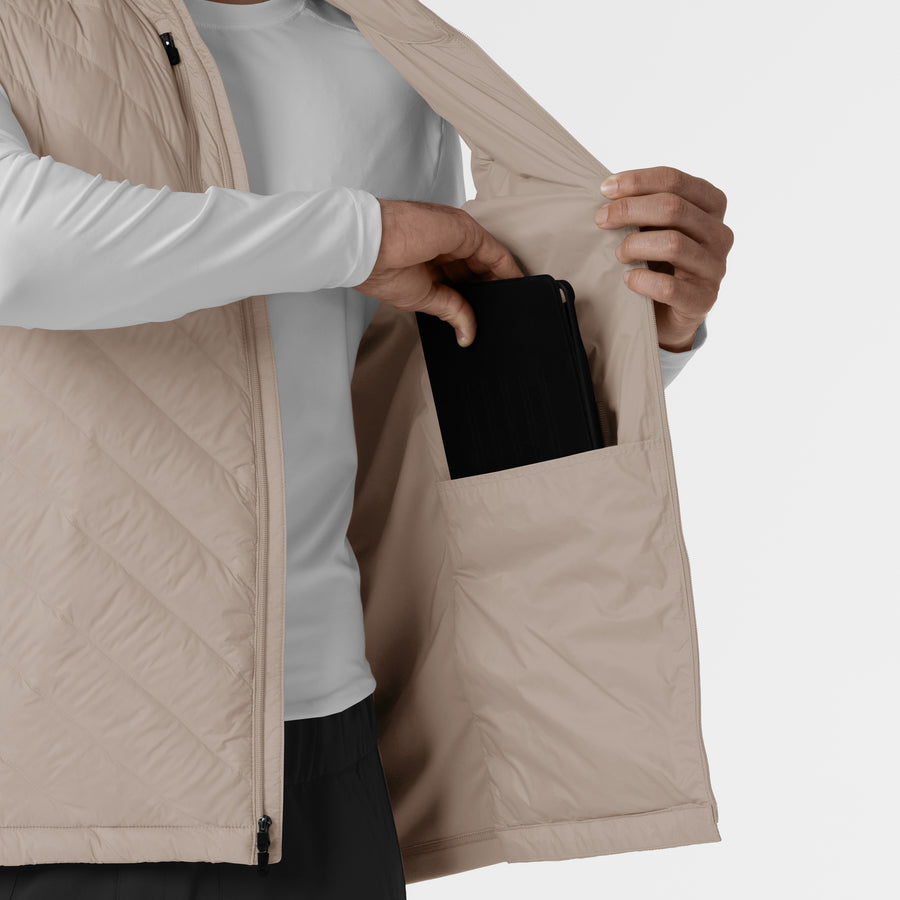 Layers Men's Quilted Scrub Vest Haze back detail