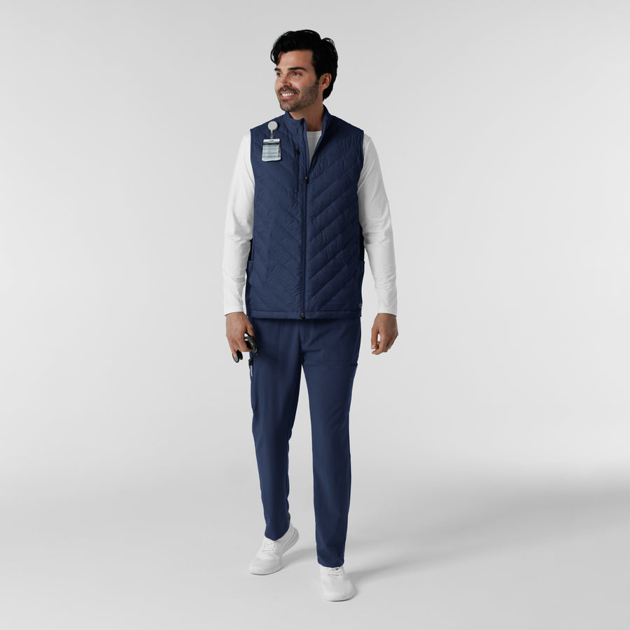 Knits and Layers Men's Quilted Scrub Vest Navy full scrub set