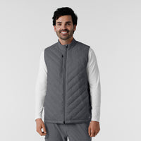 Knits and Layers Men's Quilted Scrub Vest Pewter
