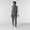 Knits and Layers Men's Quilted Scrub Vest Pewter full scrub set
