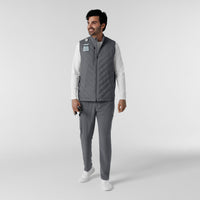 Knits and Layers Men's Quilted Scrub Vest Pewter full scrub set
