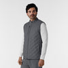 Knits and Layers Men's Quilted Scrub Vest Pewter side view