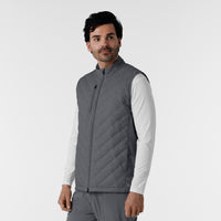 Knits and Layers Men's Quilted Scrub Vest Pewter side view