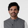 Knits and Layers Men's Quilted Scrub Vest Pewter front detail