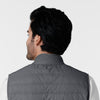 Knits and Layers Men's Quilted Scrub Vest Pewter side detail 1