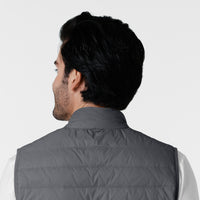 Knits and Layers Men's Quilted Scrub Vest Pewter side detail 1