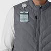 Knits and Layers Men's Quilted Scrub Vest Pewter side detail 2