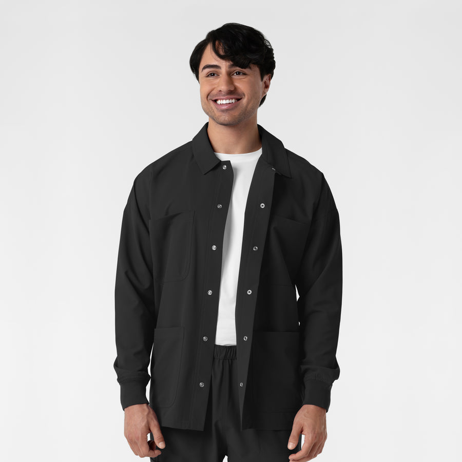 NURTUR Men’s Scrub Shirt Jacket Black side detail 1