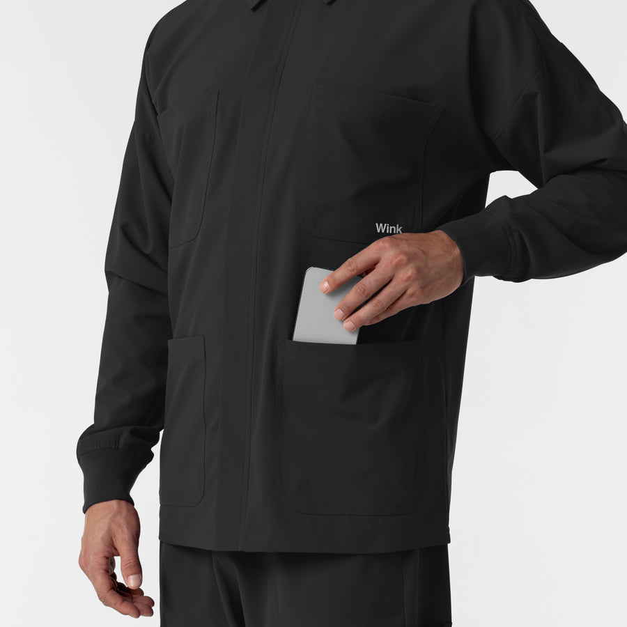 NURTUR Men’s Scrub Shirt Jacket Black back detail
