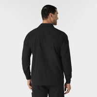 NURTUR Men’s Scrub Shirt Jacket Black back view