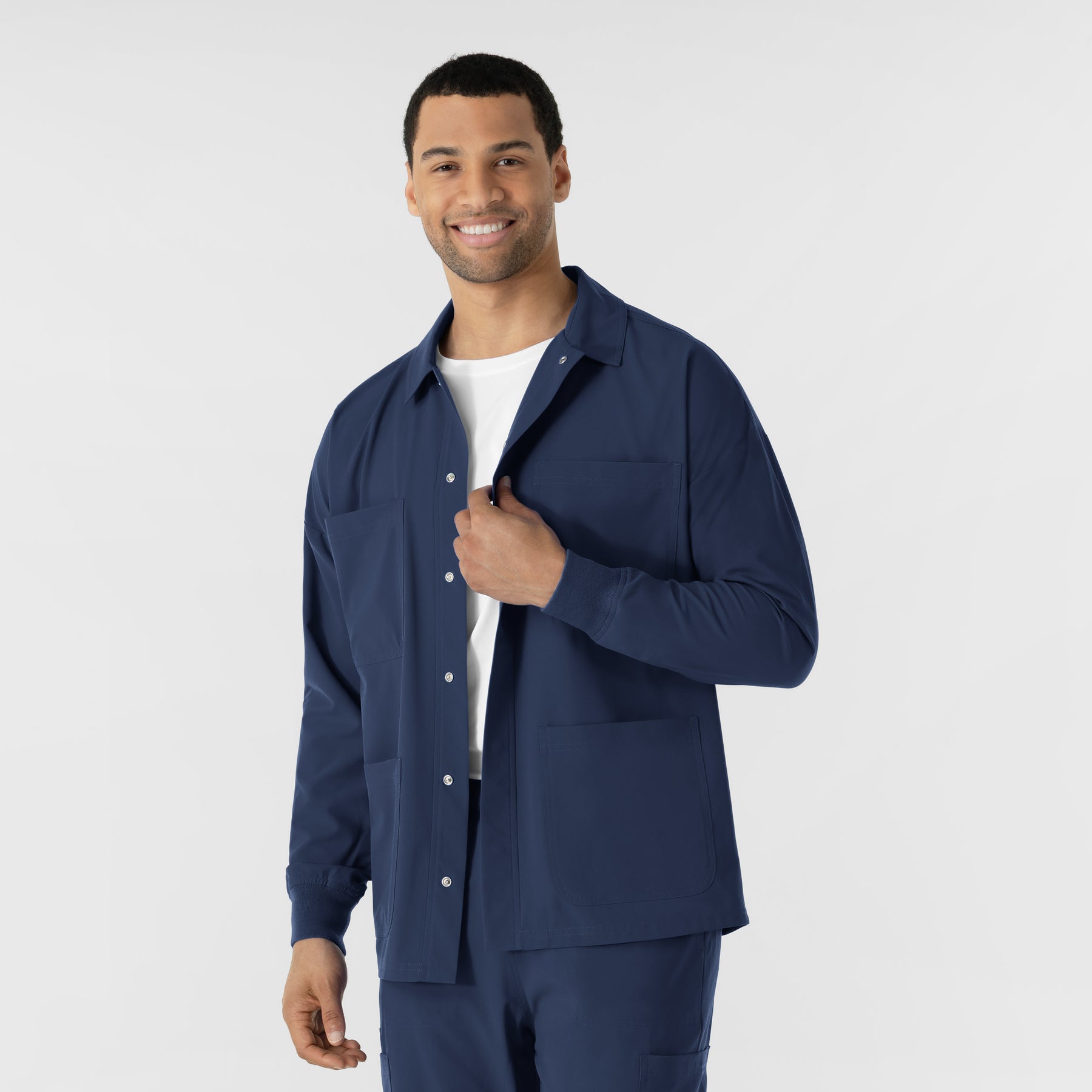 NURTUR Men’s Scrub Shirt Jacket Navy