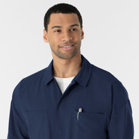 NURTUR Men’s Scrub Shirt Jacket Navy front detail