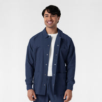 NURTUR Men’s Scrub Shirt Jacket Navy side detail 1