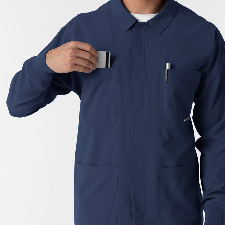 NURTUR Men’s Scrub Shirt Jacket Navy side detail 2