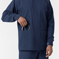 NURTUR Men’s Scrub Shirt Jacket Navy hemline detail