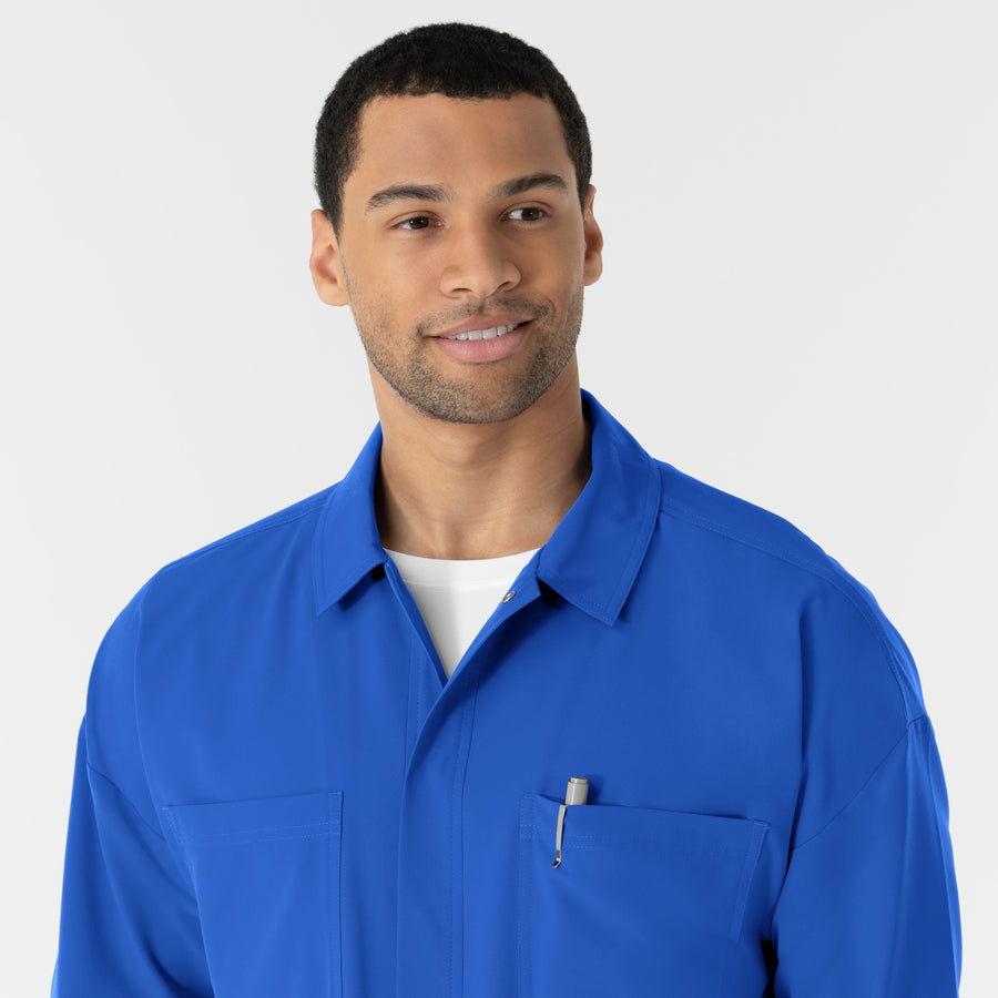 NURTUR Men’s Scrub Shirt Jacket Royal front detail