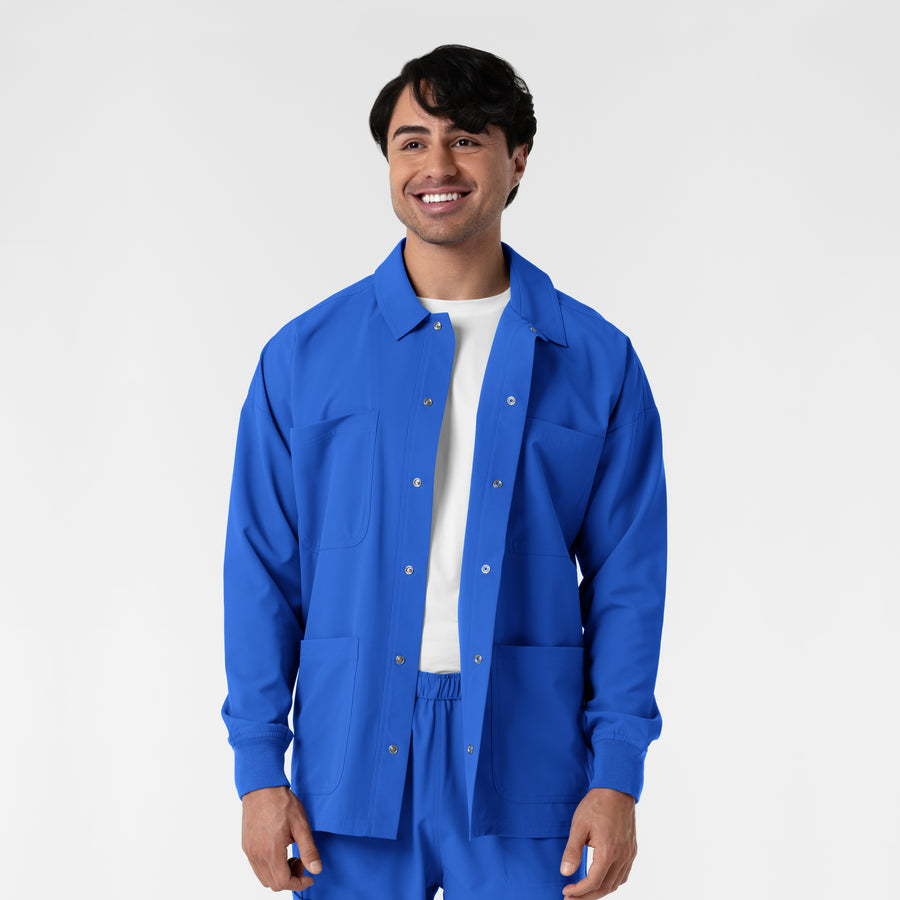 NURTUR Men’s Scrub Shirt Jacket Royal side detail 1