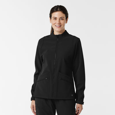 Women's Softshell Scrub Jacket - Black