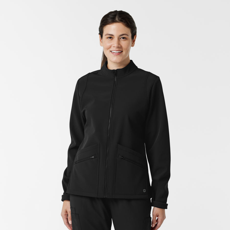 Layers Women's Soft Shell Scrub Jacket Black