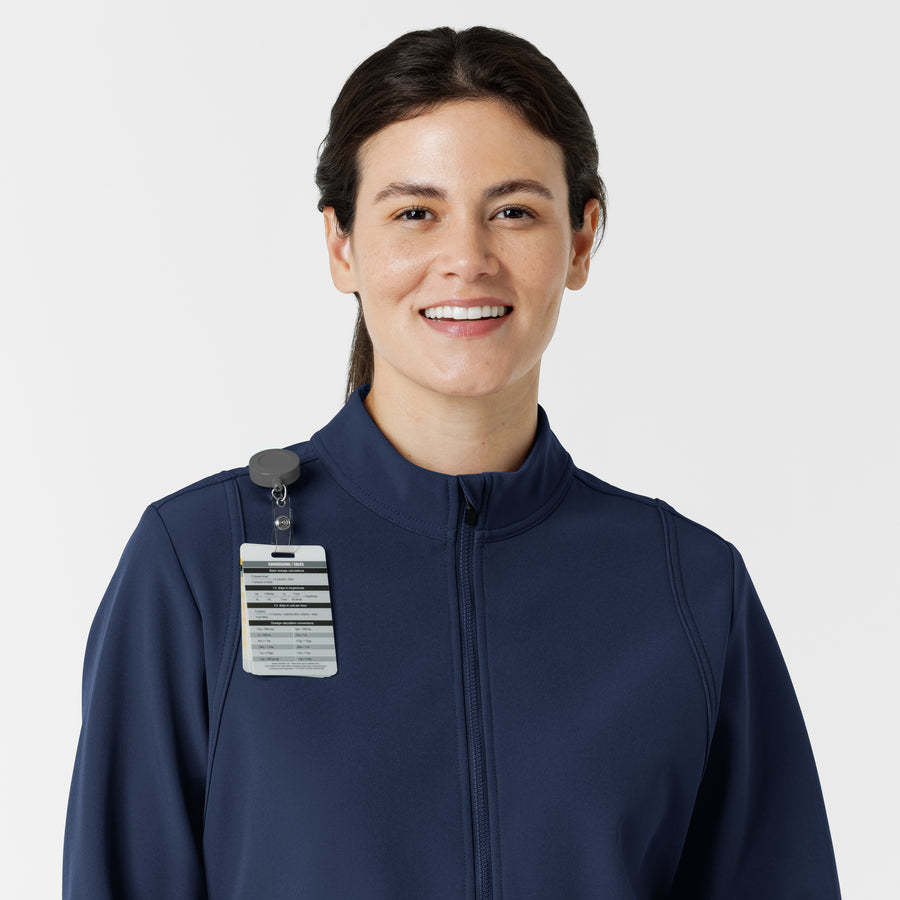 Layers Women's Soft Shell Scrub Jacket Navy side detail 1